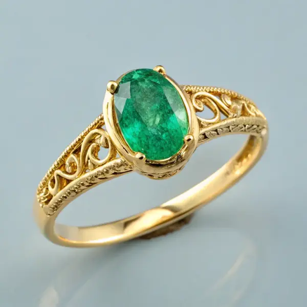 Anel com Detalhe de Pedra Preciosa