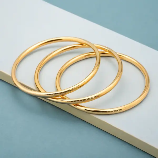 Conjunto de Pulseiras de Ouro Rosa