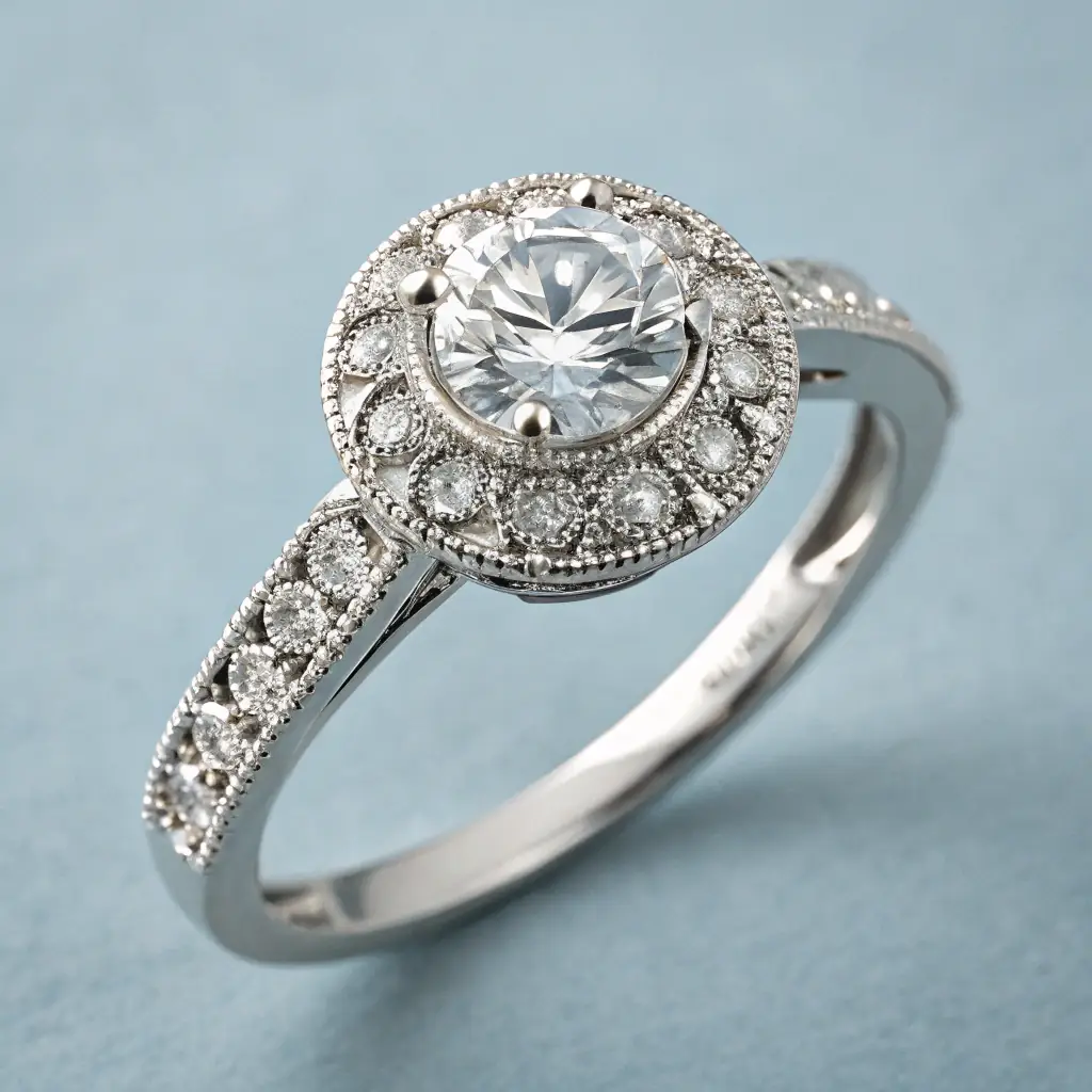 Anel de Ouro 18K com Diamante Solitário