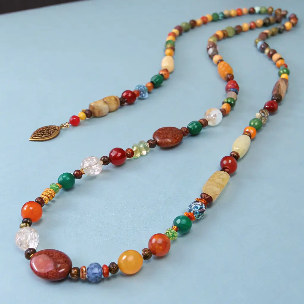 Colar Longo com Pingentes Variados