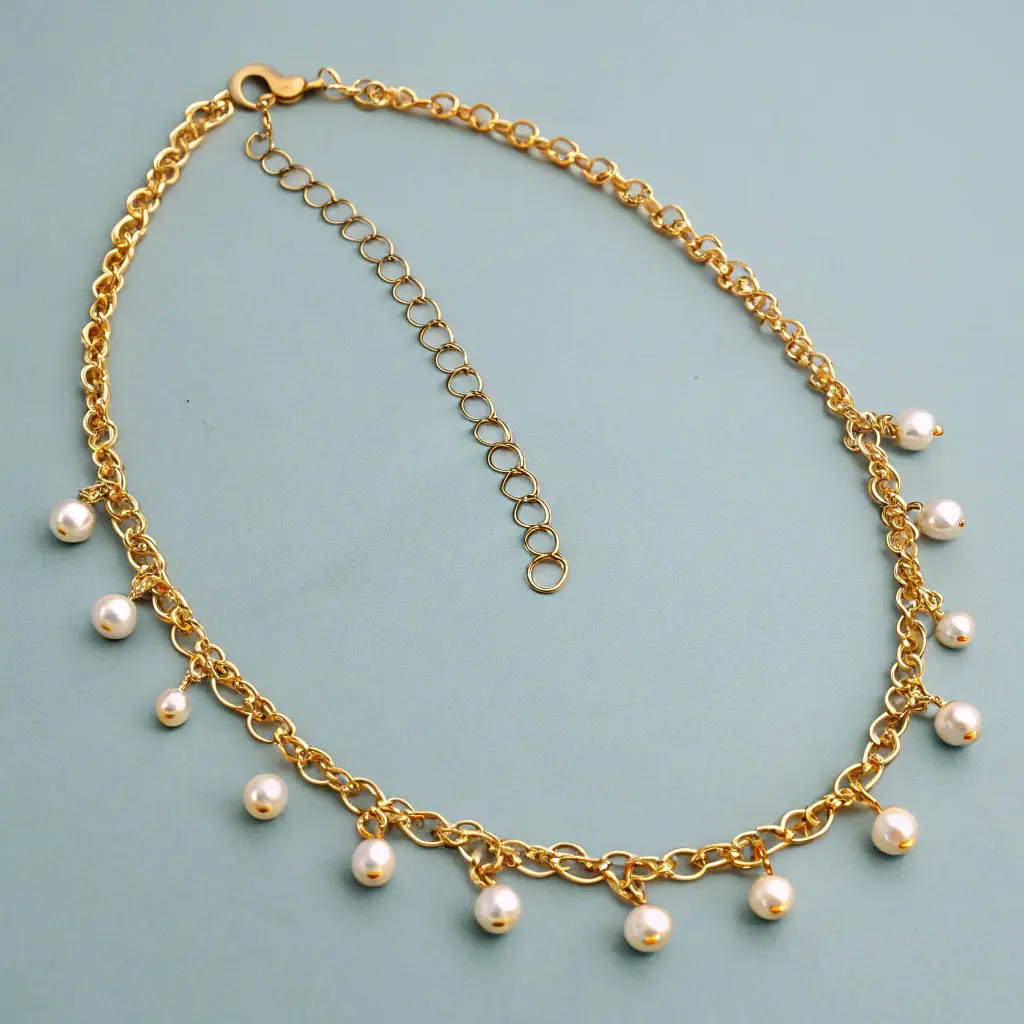 Colar de Ouro Rosa com Pingente de Pérola