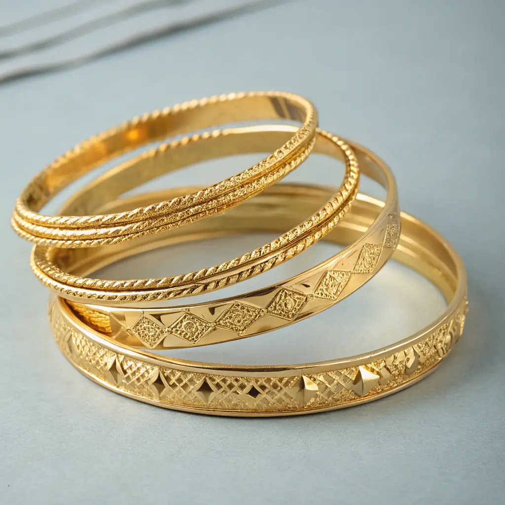 Pulseira de Ouro com Acabamento Texturado