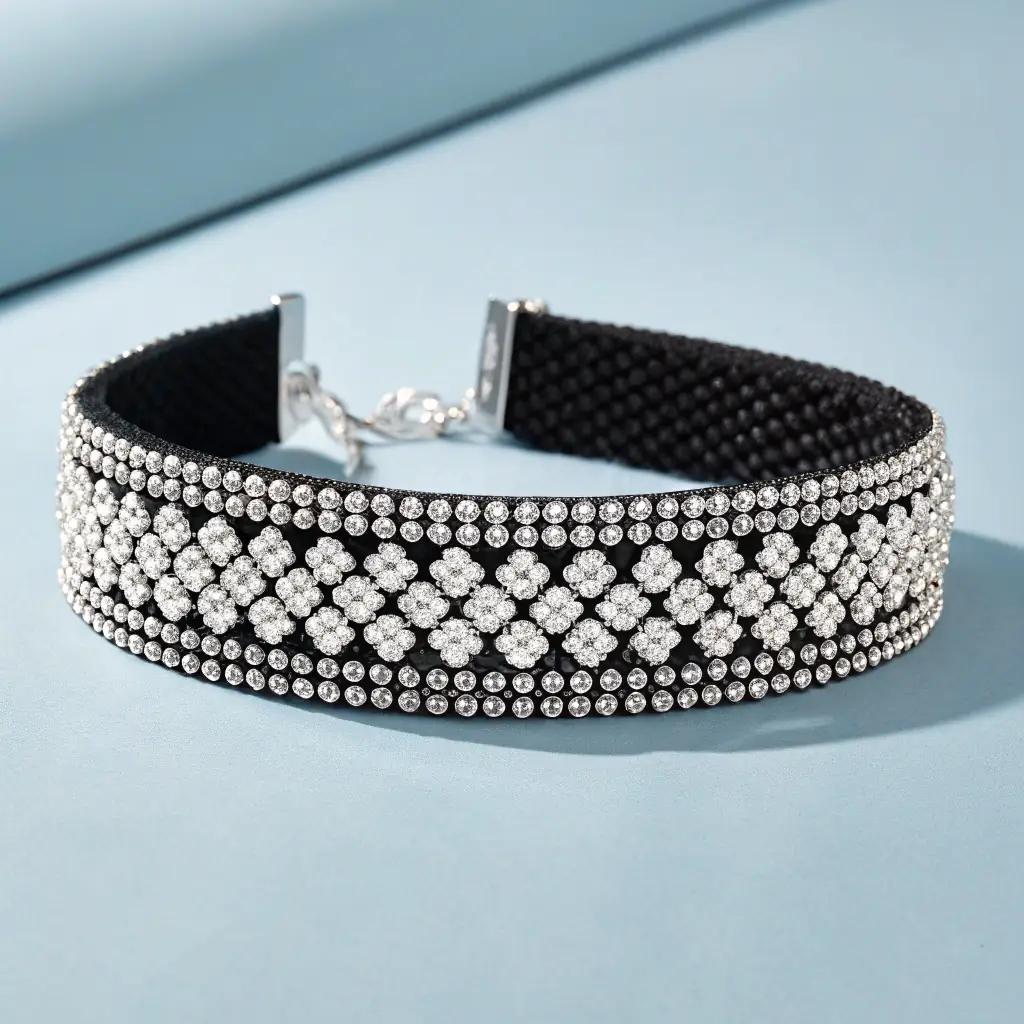 Gargantilha com Detalhes em Preto e Dourado