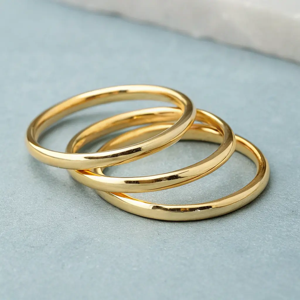 Anéis de Ouro Empilháveis