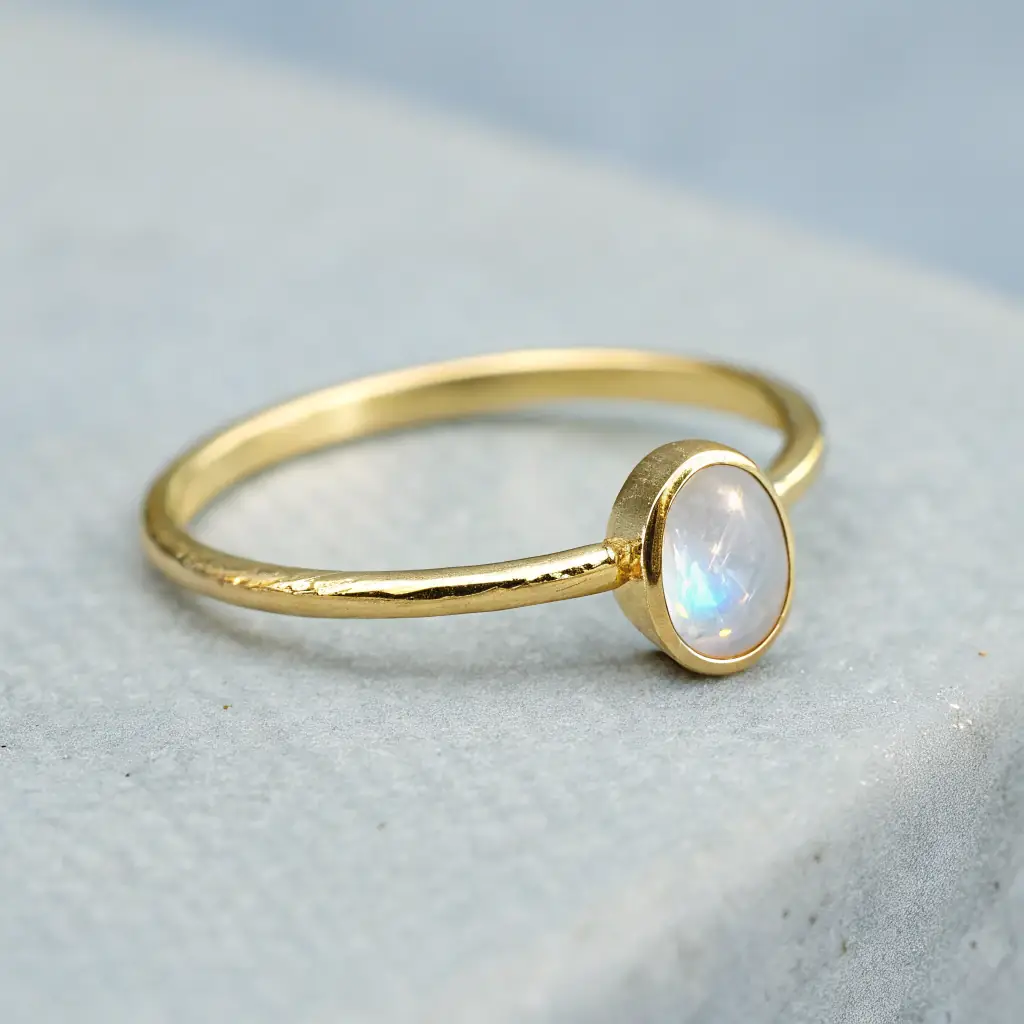 Anel de Banda de Pedra Natural